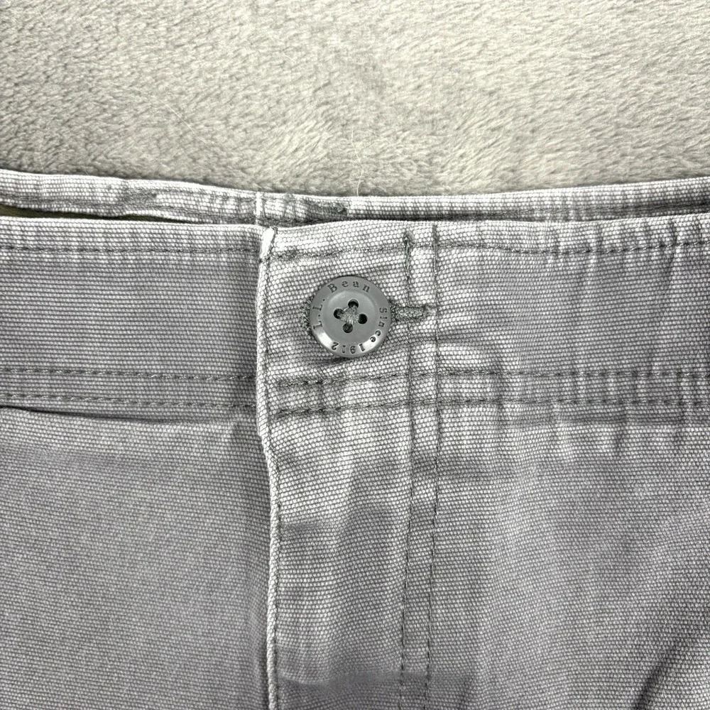 LL BEAN Cargo Shorts Mens 42W Natural Fit Hiking Gray Cotton‎ Outdoor Fishing
